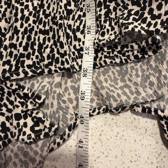 Old Navy Cream Black Fit and Flare Halter Midi Dress Medium Handkerchief Hem - Picture 8 of 8